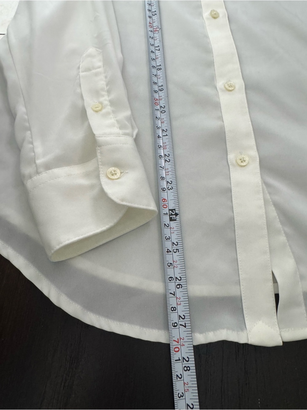 Lauren Ralph Lauren off White Slim Fit Button Down Sheer quiet luxuryChic Size M - Picture 6 of 8